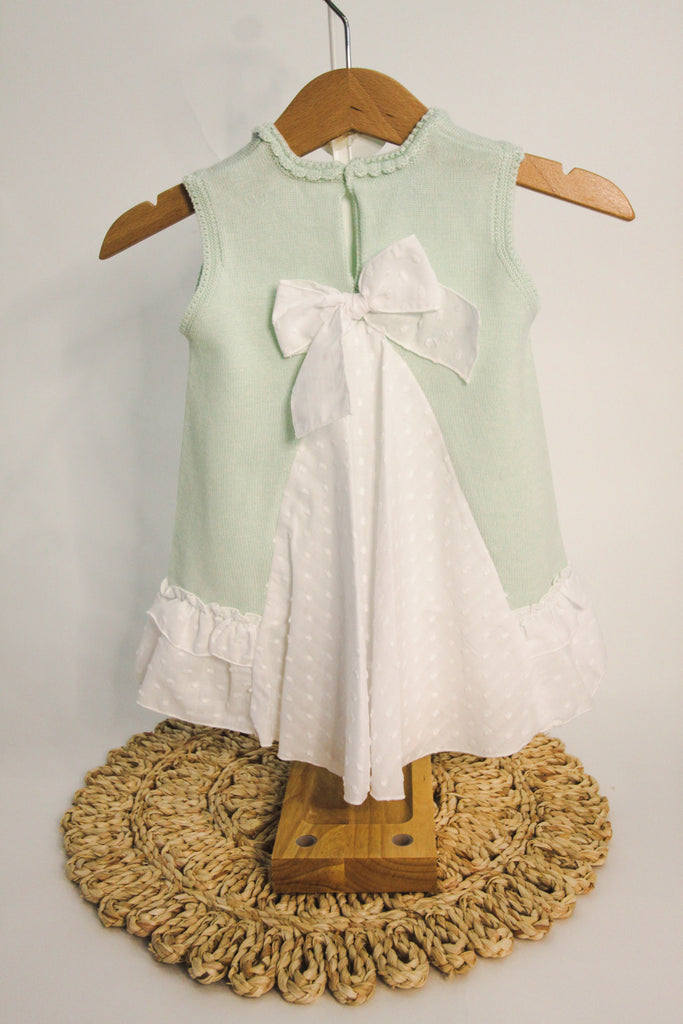 Lila Girls Green Knitted Dress | Moondi Lila Girls Green Knitted Dress | Moondi